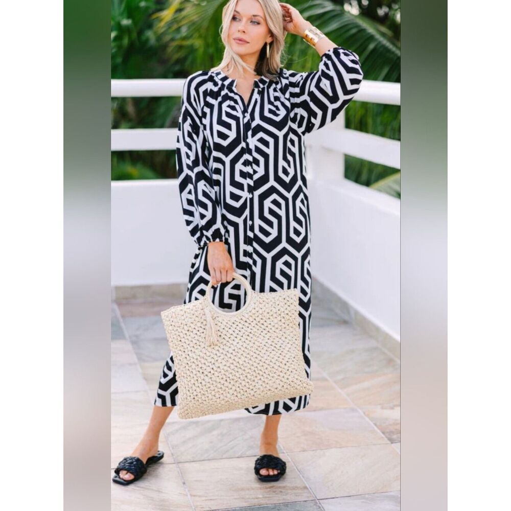 SSYS the label geometric midi dress size S